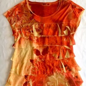 Cato Orange Floral Top